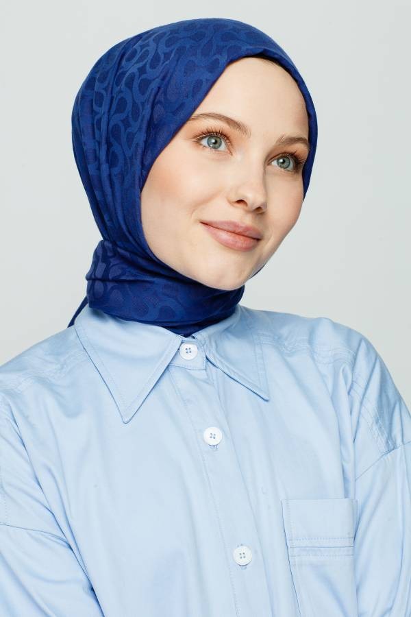 BLOOM DESEN ŞAL - KOYU KOT MAVİ