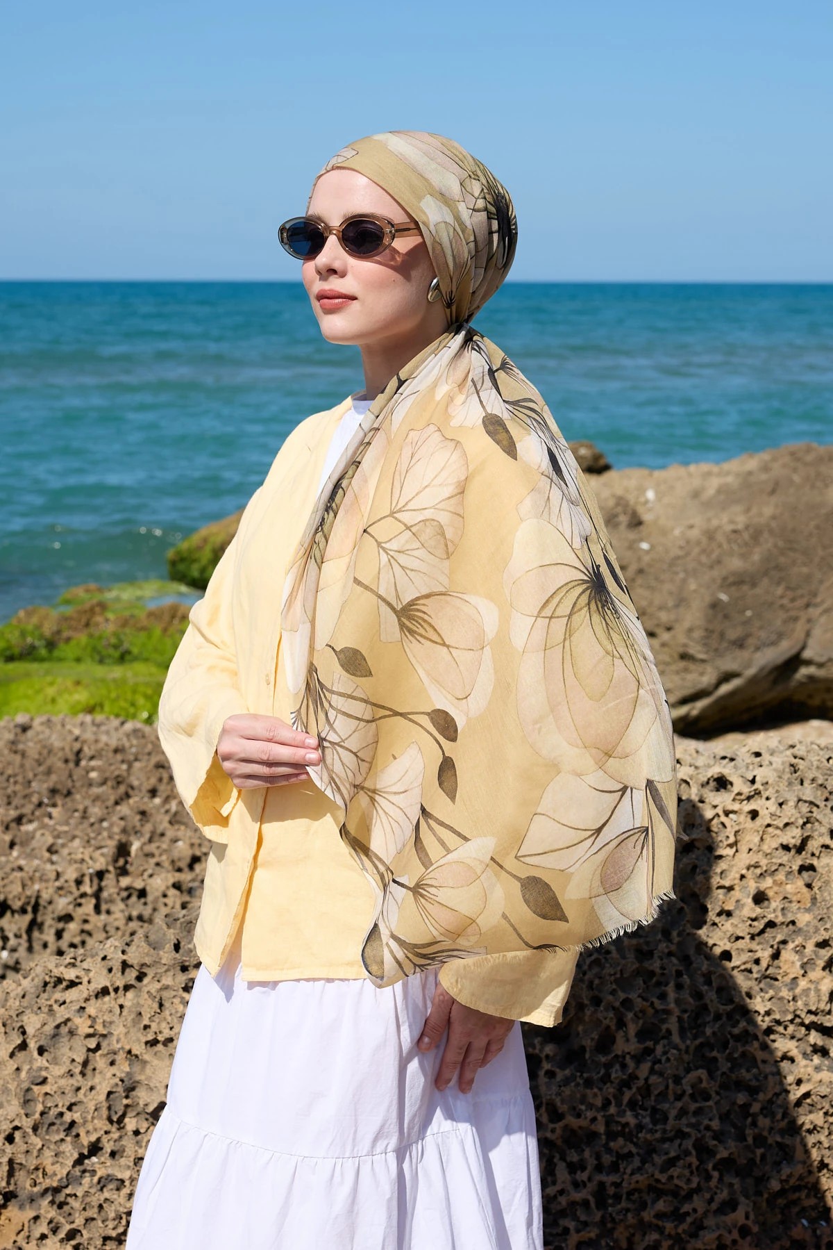 ALİCİA DESEN AYA ŞAL - BUTTER YELLOW
