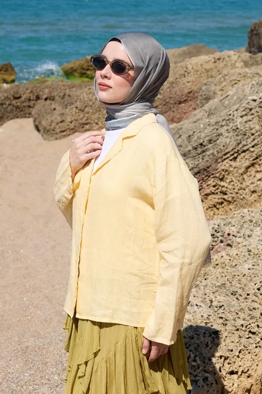 DEGRADE DESEN AYA ŞAL - SİYAH - GRİ