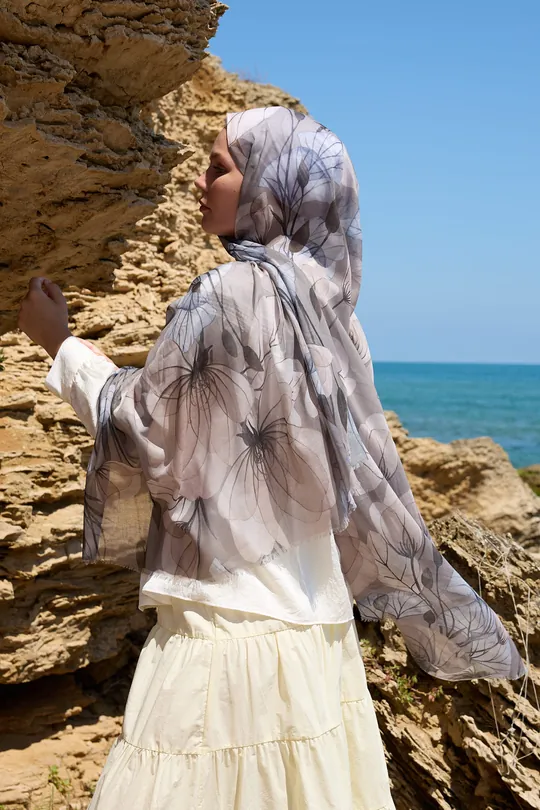 ALİCİA DESEN AYA ŞAL - TOZLU KAHVE