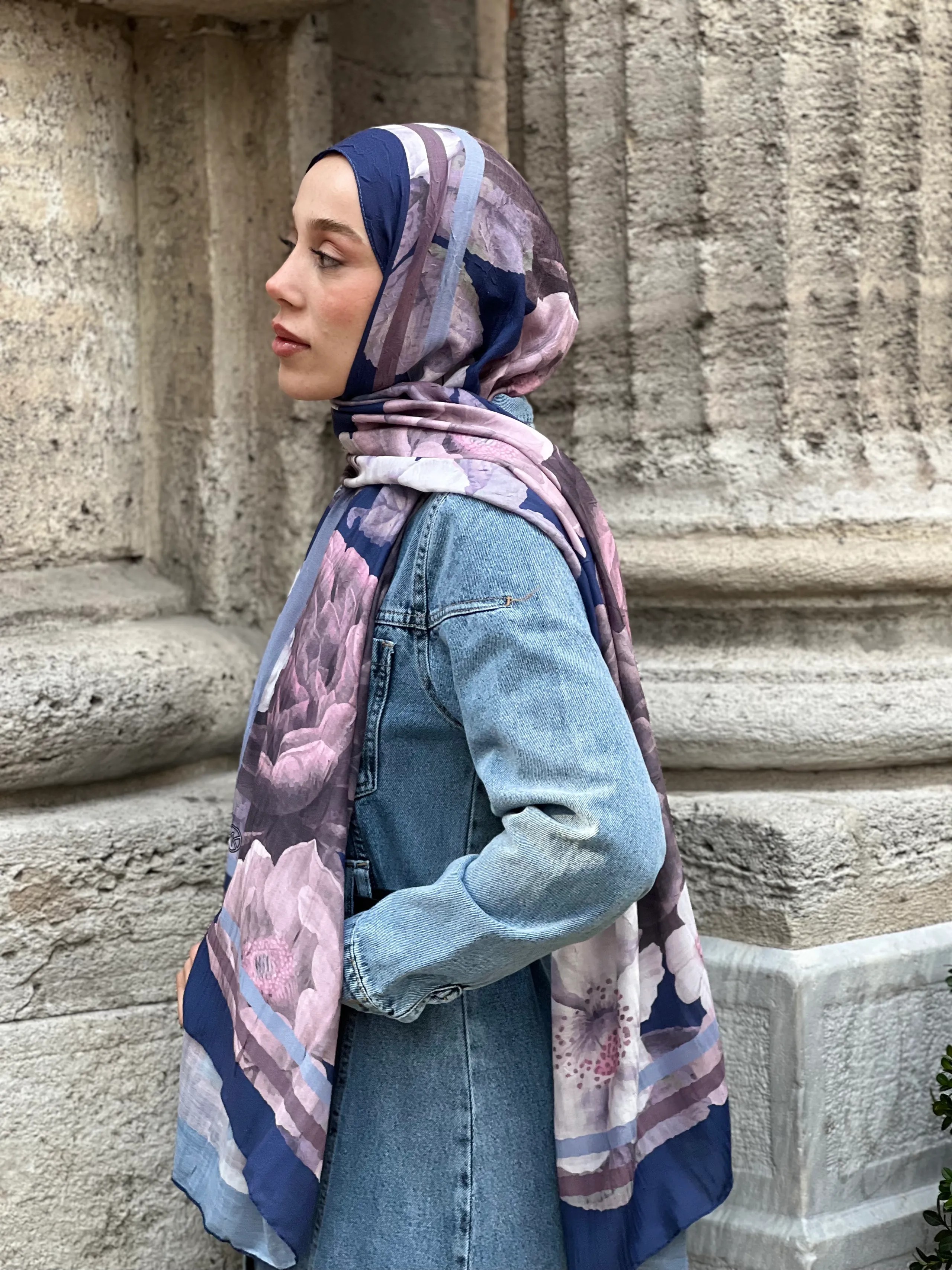 GÜL DESEN FLORA DREAMS SERİSİ - LACİVERT