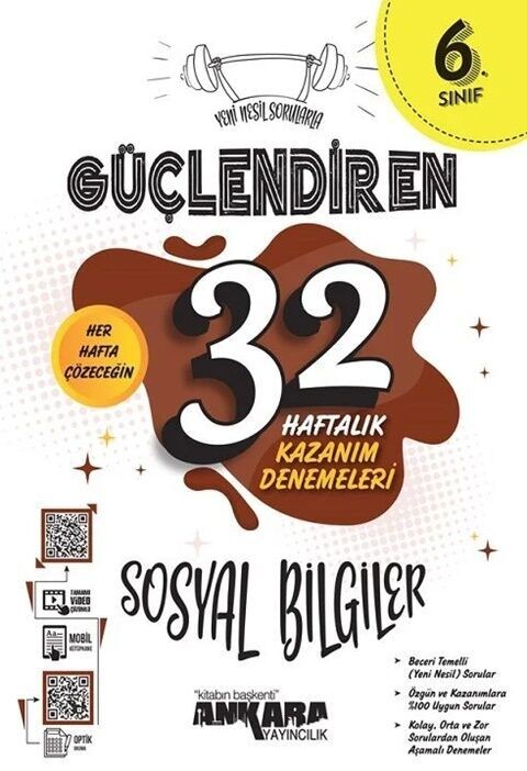 Ankara Yayıncılık 6. Sınıf 32 Haftalık Güçlendiren Kazanım Deneme - Sosyal Bilgiler