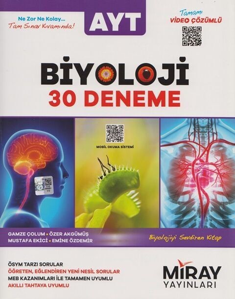 Miray Yayınları AYT Biyoloji 30 Deneme