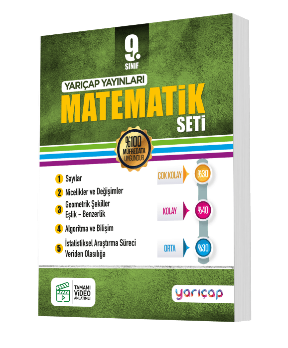 YarıÇap Yayınları 9. Sınıf Matematik Seti