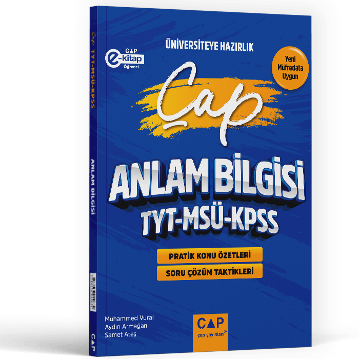 Çap Yayınları TYT MSÜ KPSS Türkçe Anlam Bilgisi Üniversiteye Hazırlık