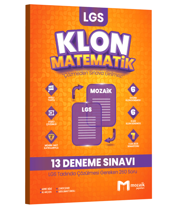 Mozaik Yayınları 8. Sınıf LGS Matematik Klon 13 Deneme