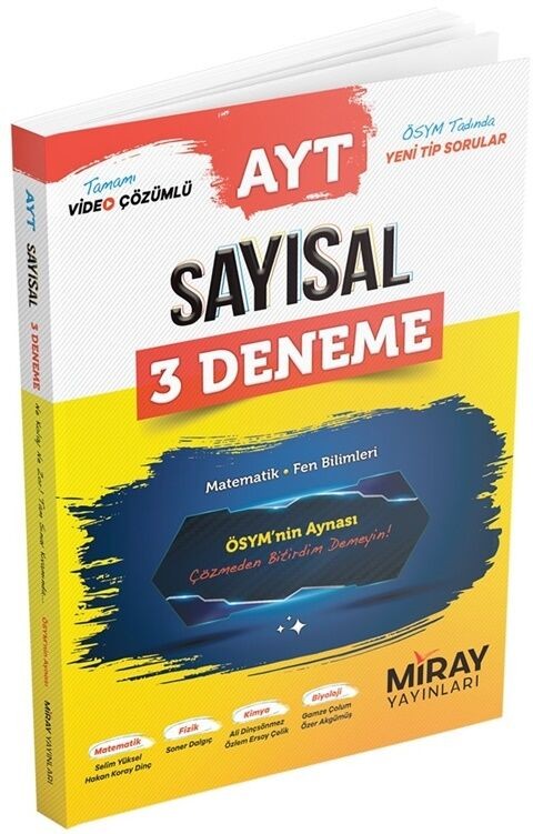 Miray Yayınları AYT Sayısal 3 Deneme Matematik-Fen Bilimleri