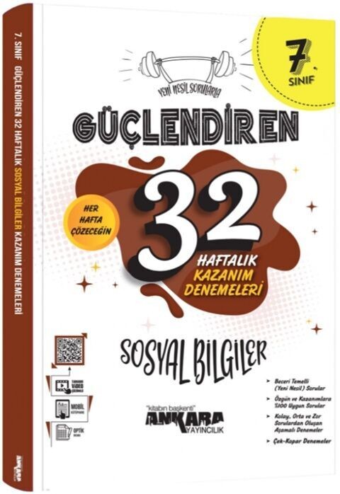 Ankara Yayıncılık 7. Sınıf 32 Haftalık Güçlendiren Kazanım Deneme - Sosyal Bilgiler