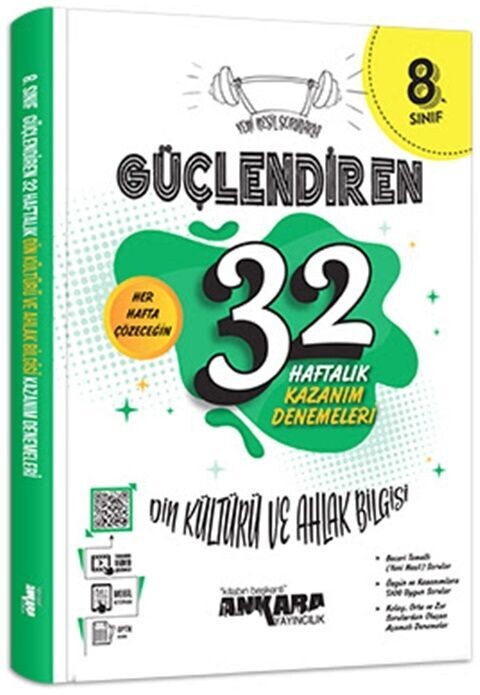 Ankara Yayıncılık 8. Sınıf 32 Haftalık Güçlendiren Kazanım Deneme - Din Kültürü ve Ahlak Bilgisi