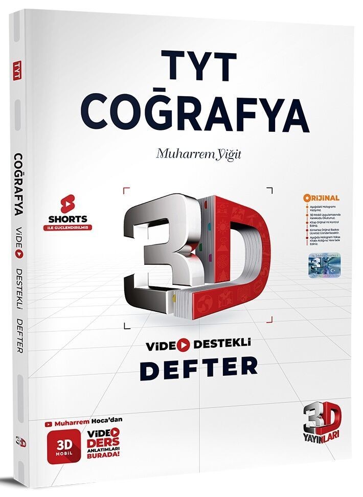 3D Yayınları TYT Coğrafya Video Destekli Defter