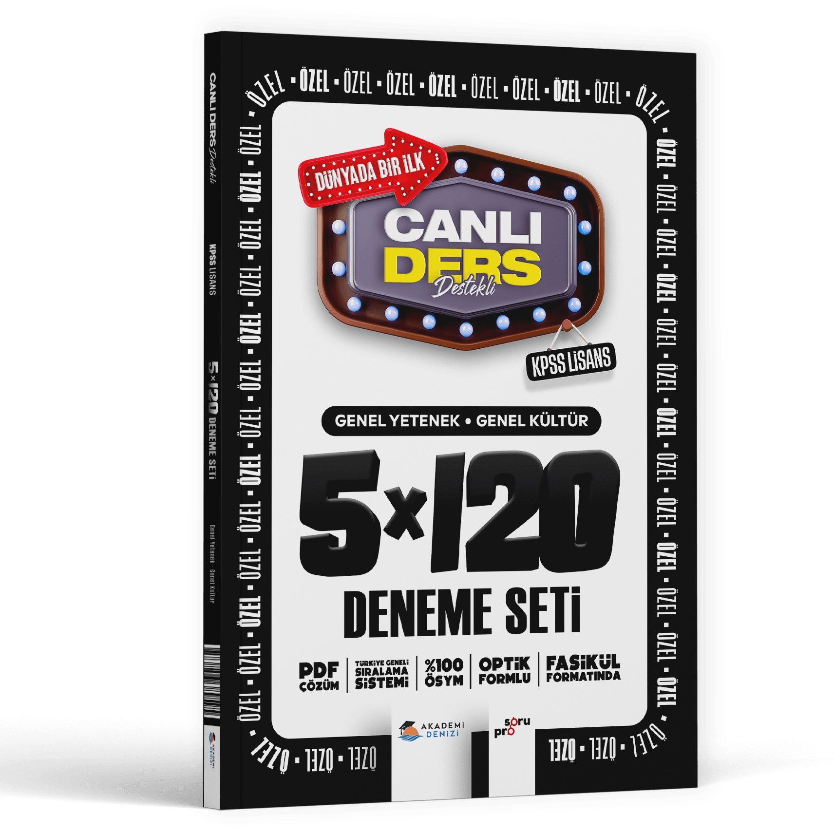 Akademi Denizi Yayınları KPSS Lisans Genel Kültür Genel Yetenek 5 x 120 Deneme Seti