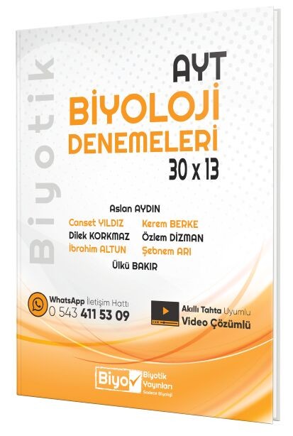 Biyotik Yayınları AYT Biyoloji Biyotik 30 x 13 Denemeleri