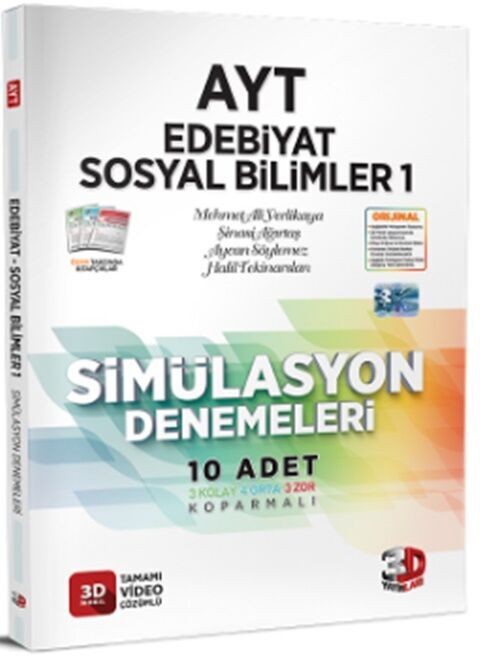 3D Yayınları AYT Edebiyat Sosyal Bilimler 1 Simülasyon Denemeleri