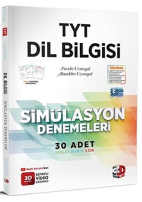 3D Yayınları TYT Dil Bilgisi Simülasyon Denemeleri Detaylı Video Çözümlü