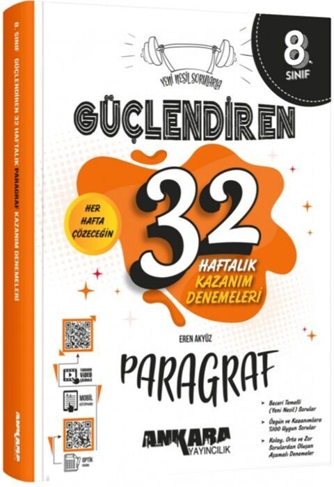 Ankara Yayıncılık 8. Sınıf 32 Haftalık Güçlendiren Kazanım Deneme - Paragraf