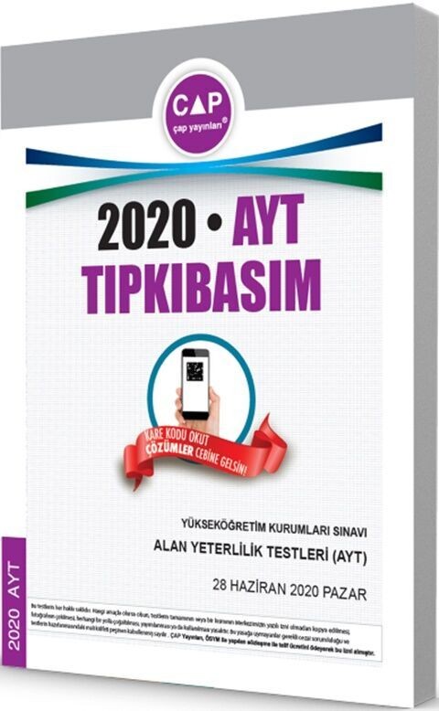 Çap Yayınları AYT 2020 Tıpkı Basım