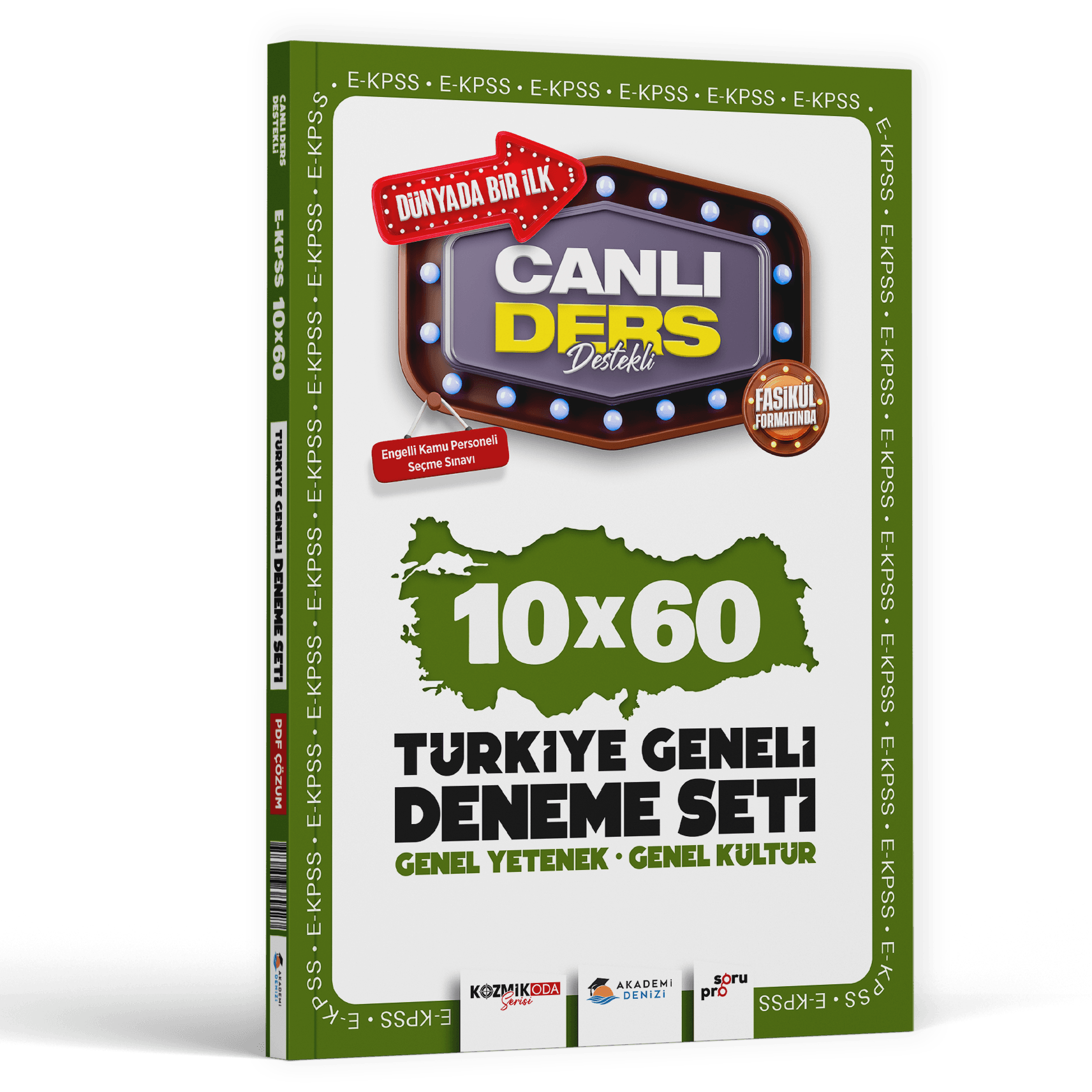 Akademi Denizi Yayınları 2025 EKPSS Genel Kültür Genel Yetenek 10 x 60 Türkiye Geneli Deneme Seti