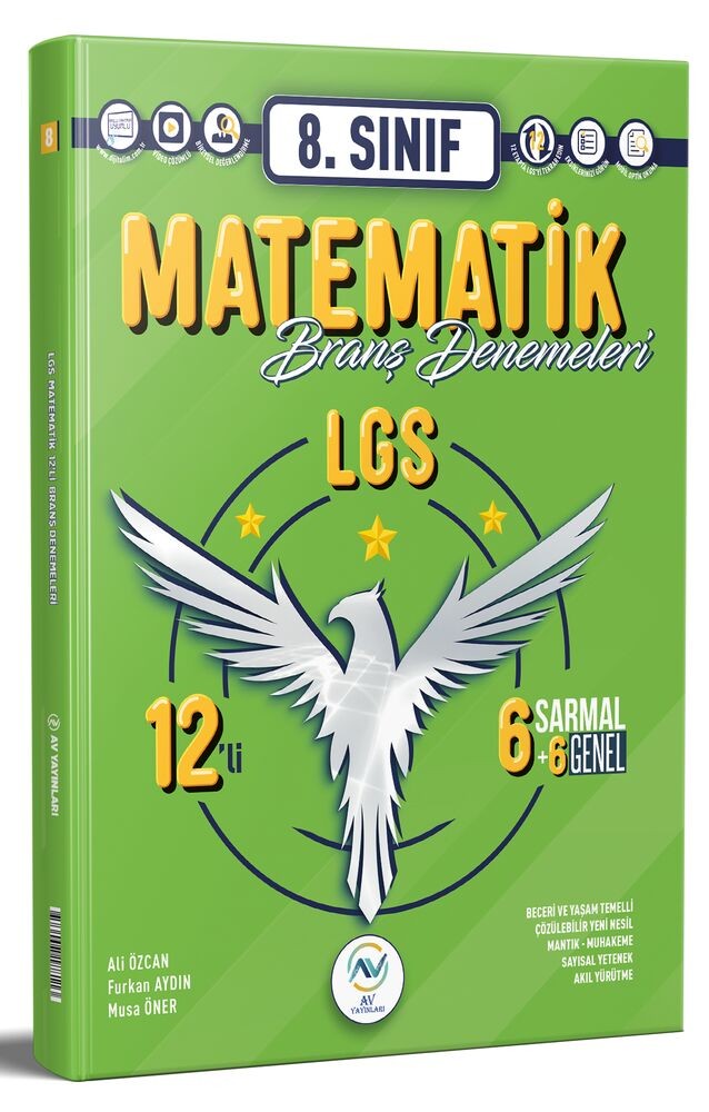 Av Akıllı Versiyon Yayınları 8. Sınıf LGS Matematik 12 li Branş Deneme