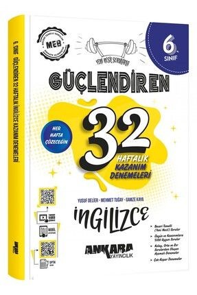 Ankara Yayıncılık 6. Sınıf 32 Haftalık Güçlendiren Kazanım Deneme - İngilizce