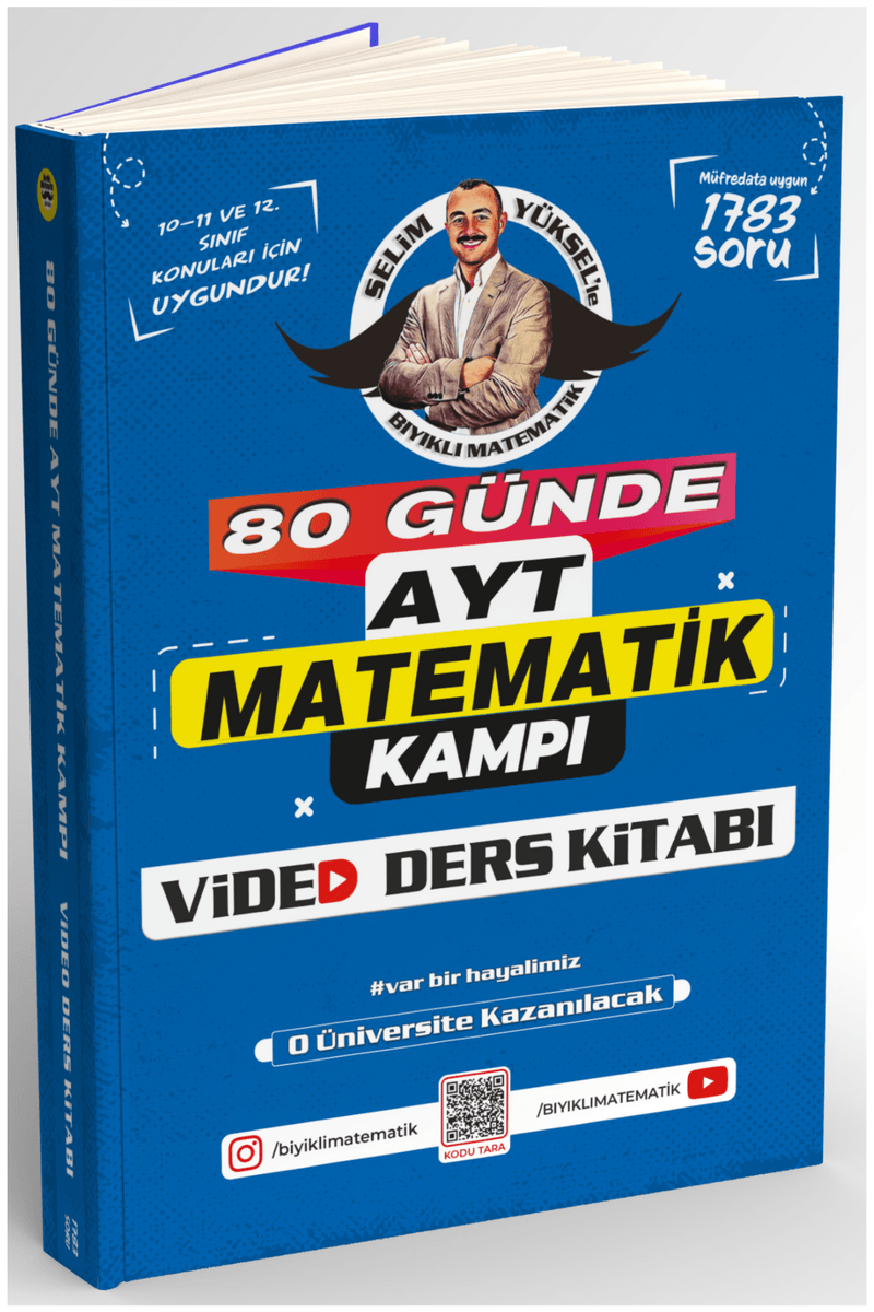 Bıyıklı Matematik 80 Günde AYT Matematik Video Ders Kitabı