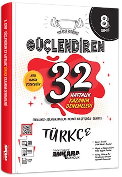 Ankara Yayıncılık 8. Sınıf 32 Haftalık Güçlendiren Kazanım Deneme - Türkçe