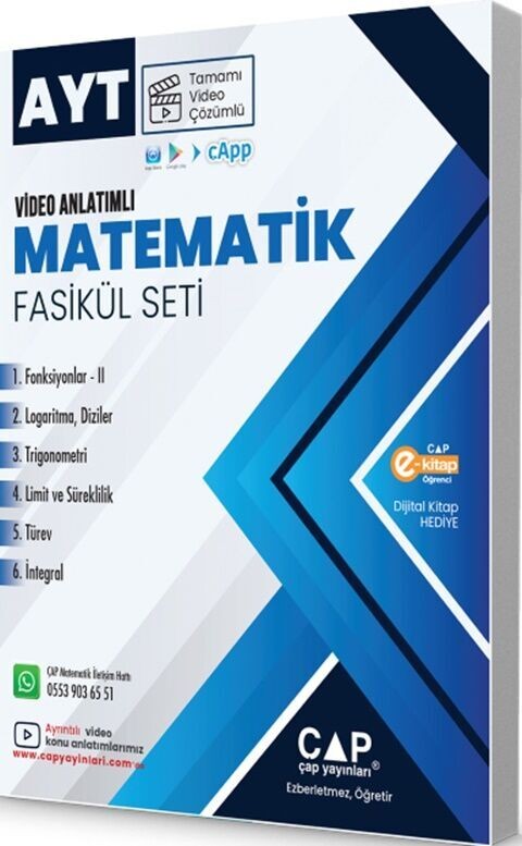 Çap AYT Matematik Fasikül Seti Tamamı Video Çözümlü