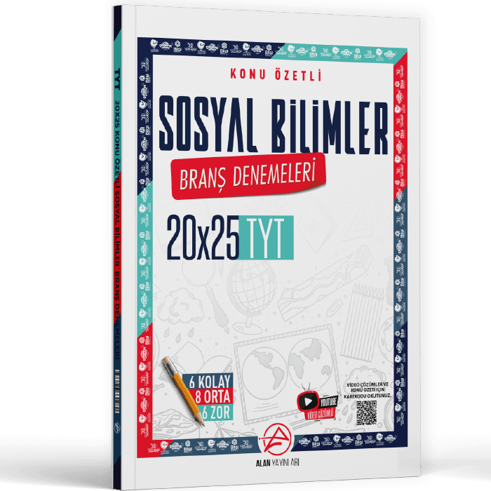 Alan Yayınları TYT Sosyal Bilimler Konu Özetli 20 x 25 Branş Denemeleri