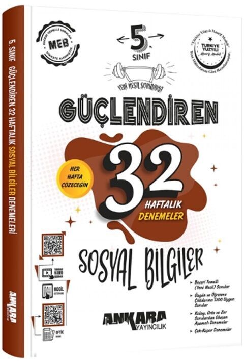 Ankara Yayıncılık 5. Sınıf 32 Haftalık Güçlendiren Kazanım Deneme - Sosyal Bilgiler