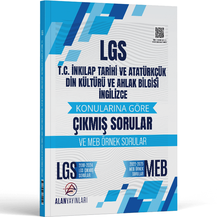 Alan Yayınları 8. Sınıf LGS T.C. İnkılap Tarihi ve Atatürkçülük Din Kültürü ve İngilizce Konularına Göre Çıkmış Sorular
