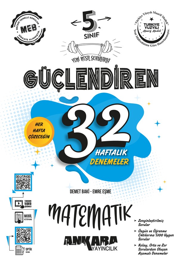 Ankara Yayıncılık 5. Sınıf 32 Haftalık Güçlendiren Kazanım Deneme - Matematik