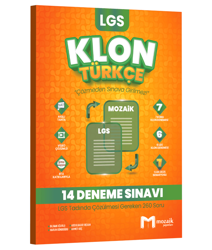 Mozaik Yayınları 8. Sınıf LGS Türkçe Klon 14 Deneme