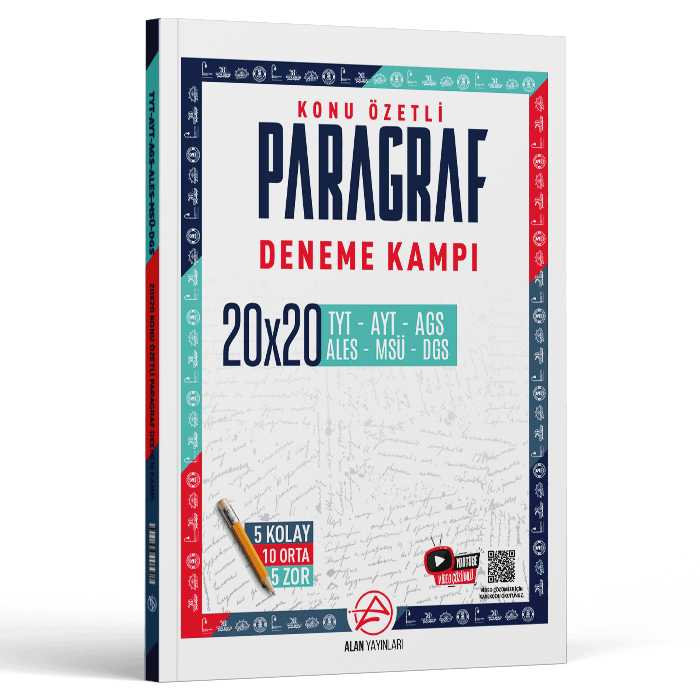Alan Yayınları TYT Paragraf Konu Özetli 20 x 20 Deneme Kampı
