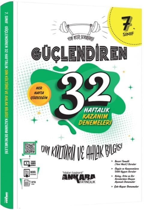 Ankara Yayıncılık 7. Sınıf 32 Haftalık Güçlendiren Kazanım Deneme - Din Kültürü ve Ahlak Bilgisi