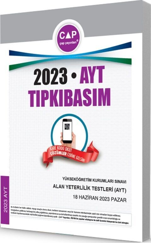 Çap Yayınları AYT 2023 Tıpkı Basım