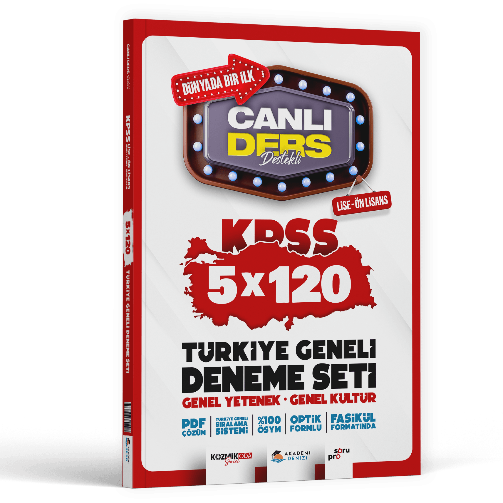 Akademi Denizi Yayınları KPSS Lise Ön Lisans Türkiye Geneli 5 x 120 Deneme Seti