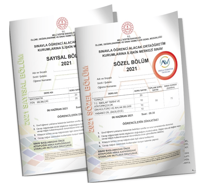 Av Yayınları 8. Sınıf LGS Tıpkı Basım 2021 Deneme Sayısal Sözel