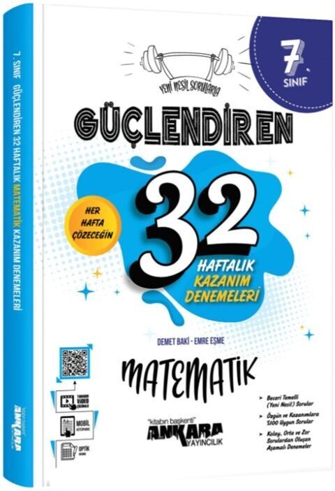 Ankara Yayıncılık 7. Sınıf 32 Haftalık Güçlendiren Kazanım Deneme - Matematik