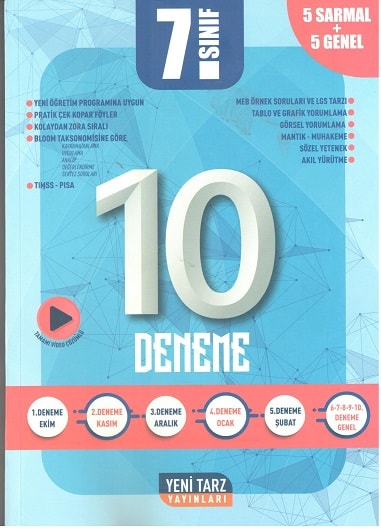 Yeni Tarz Yayınları 7. Sınıf Tüm Dersler 10 lu Deneme
