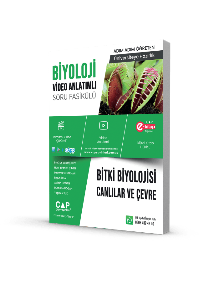 Çap Yayınları Üniversiteye Hazırlık Biyoloji Bitki Biyolojisi Canlılar ve Çevre Soru Fasikülü