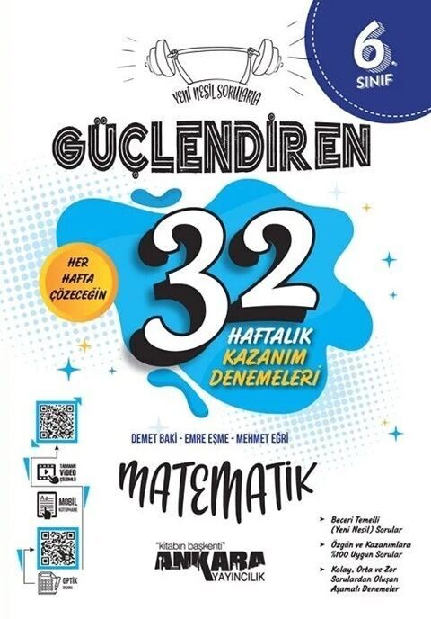 Ankara Yayıncılık 6. Sınıf 32 Haftalık Güçlendiren Kazanım Deneme - Matematik