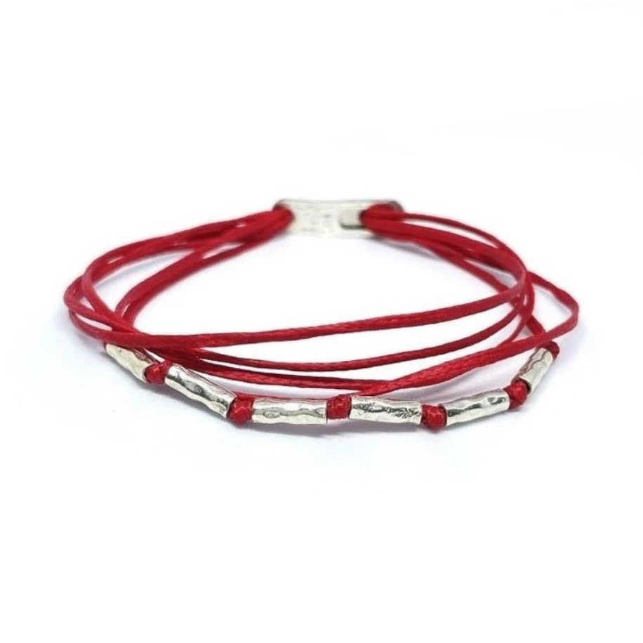 Gümüş 5 İpli 6 Burgulu Unisex Bileklik