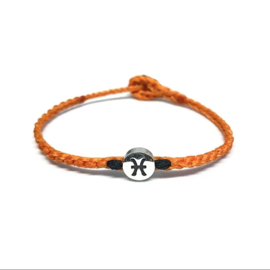 Gümüş Balık Burcu Sembollü Unisex Bileklik