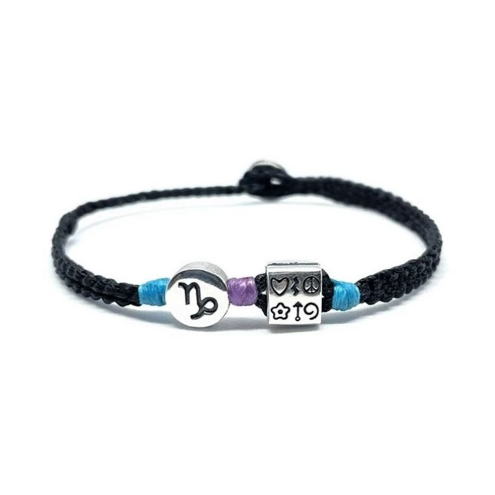 Gümüş Oğlak Burcu | Çok Sembollü Unisex Bileklik