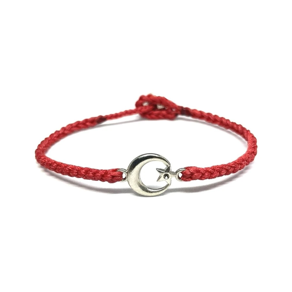 Pirinç Ay | Yıldız (Türk Bayrağı) Unisex Bileklik