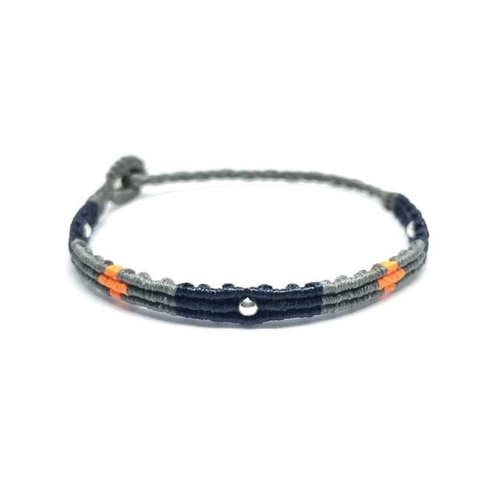 3 Sıralı Boncuklu Unisex Makrome Bileklik