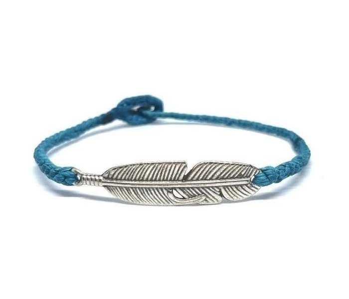 Pirinç Tüy Sembollü Unisex Bileklik