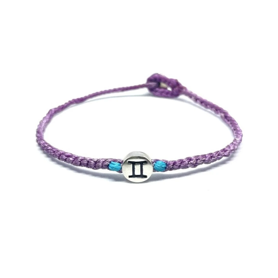 Gümüş İkizler Burcu Unisex Bileklik