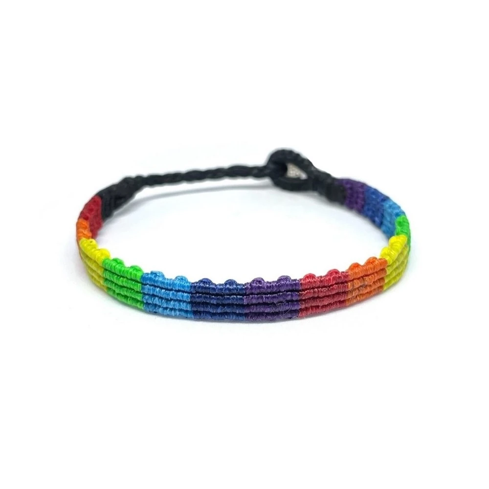 4 Sıralı Gökkuşağı Renklerinde Unisex Bileklik