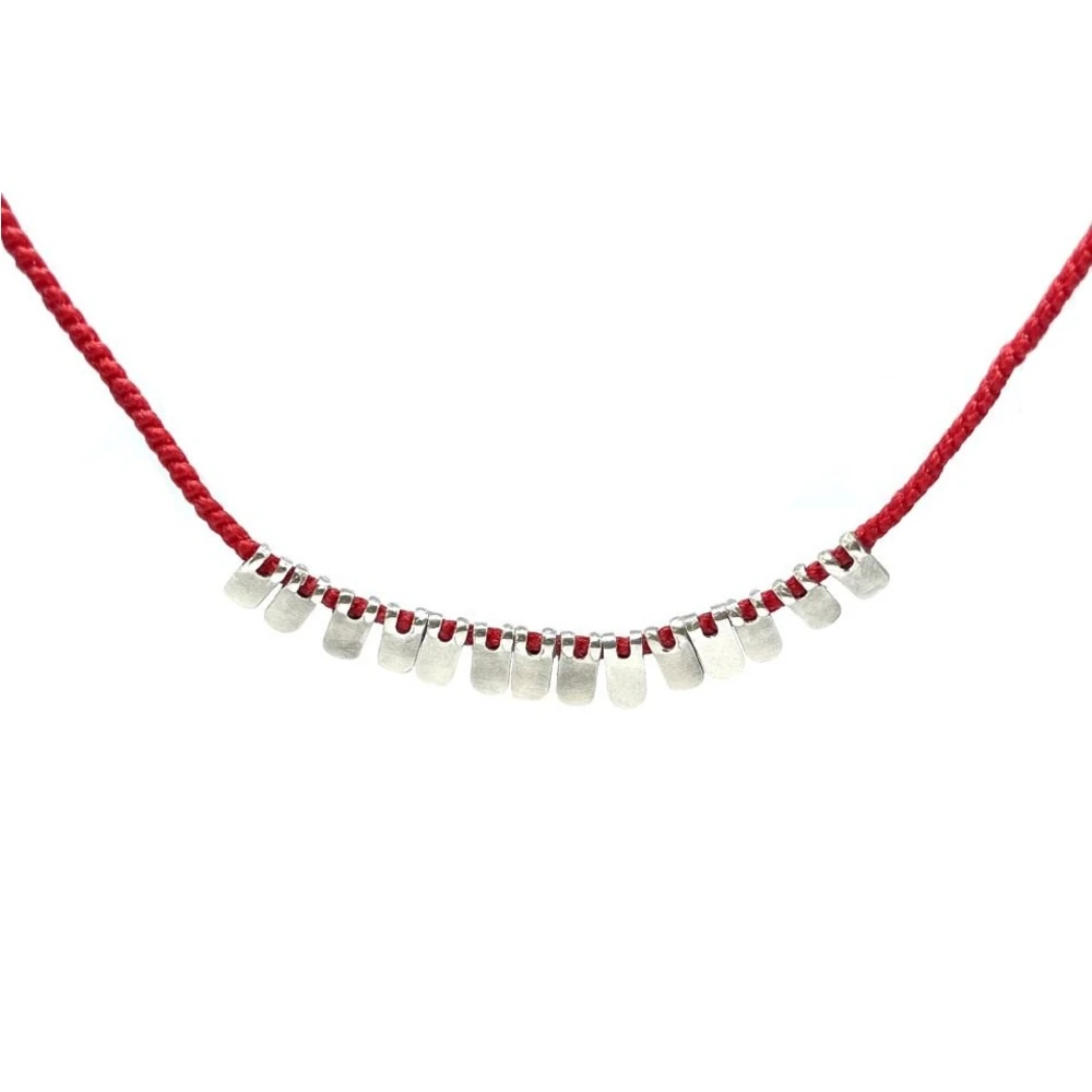 Gümüş Bezik Sembollü Unisex Kolye