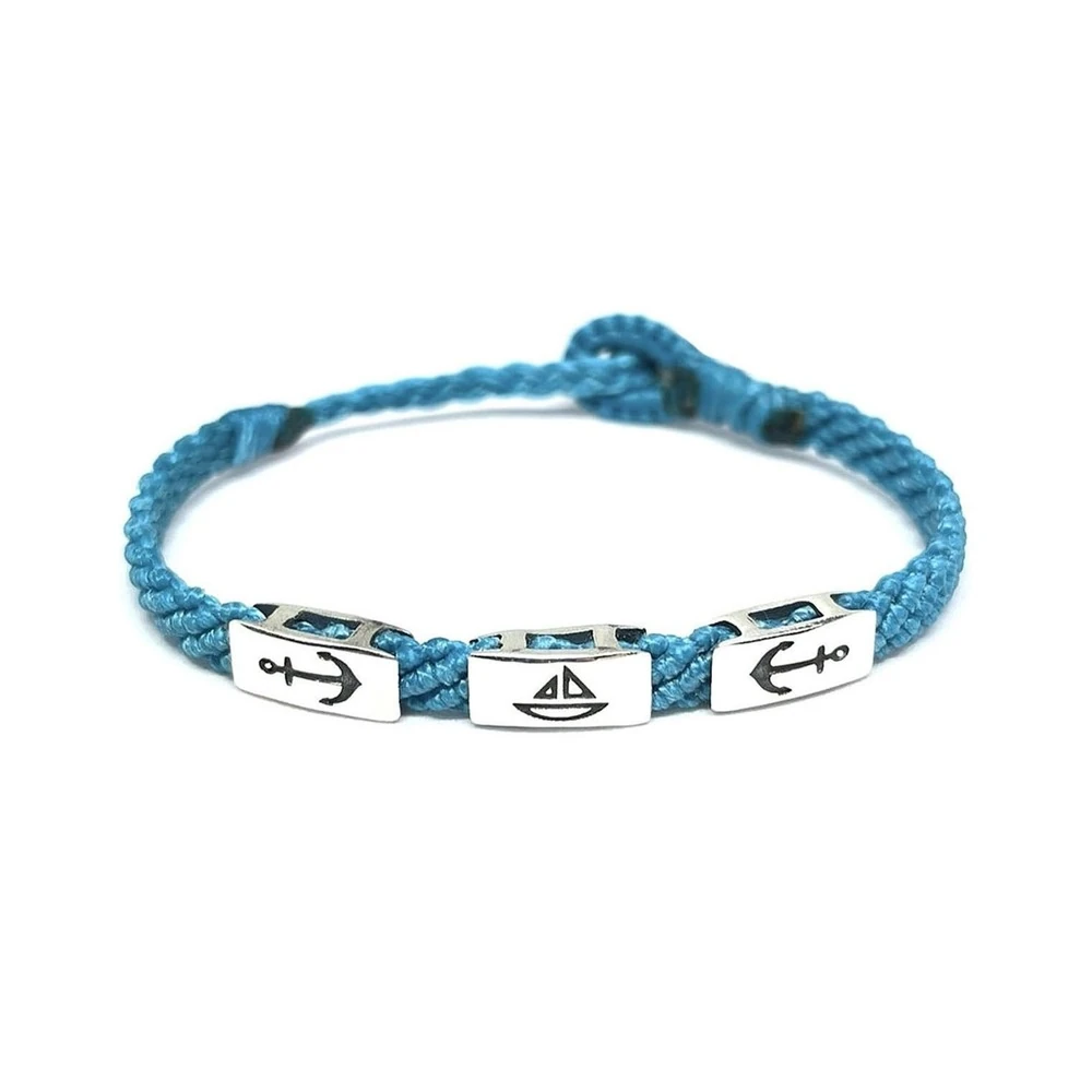 Gümüş Çapa | Yelken Unisex Makrome Bileklik